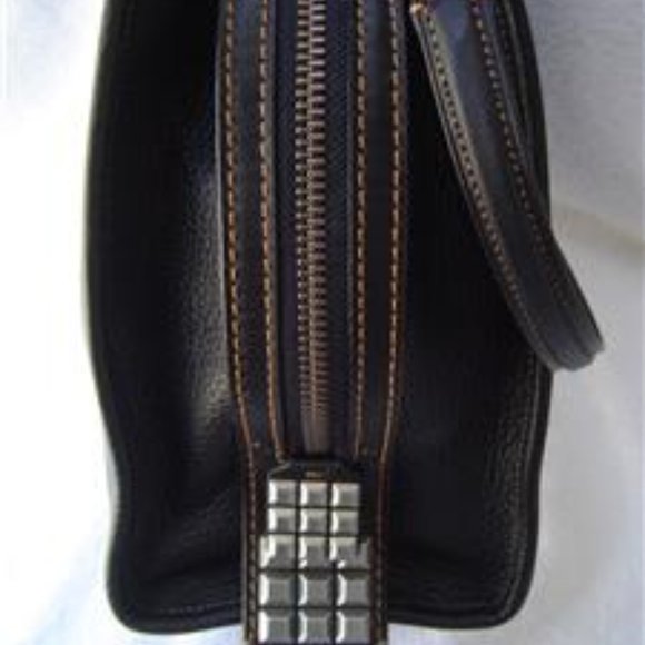 NEW AUTHENTIC COACH BLACK LEATHER PYRAMID EYE ROGUE 30 SATCHEL #46811 - Picture 2 of 15